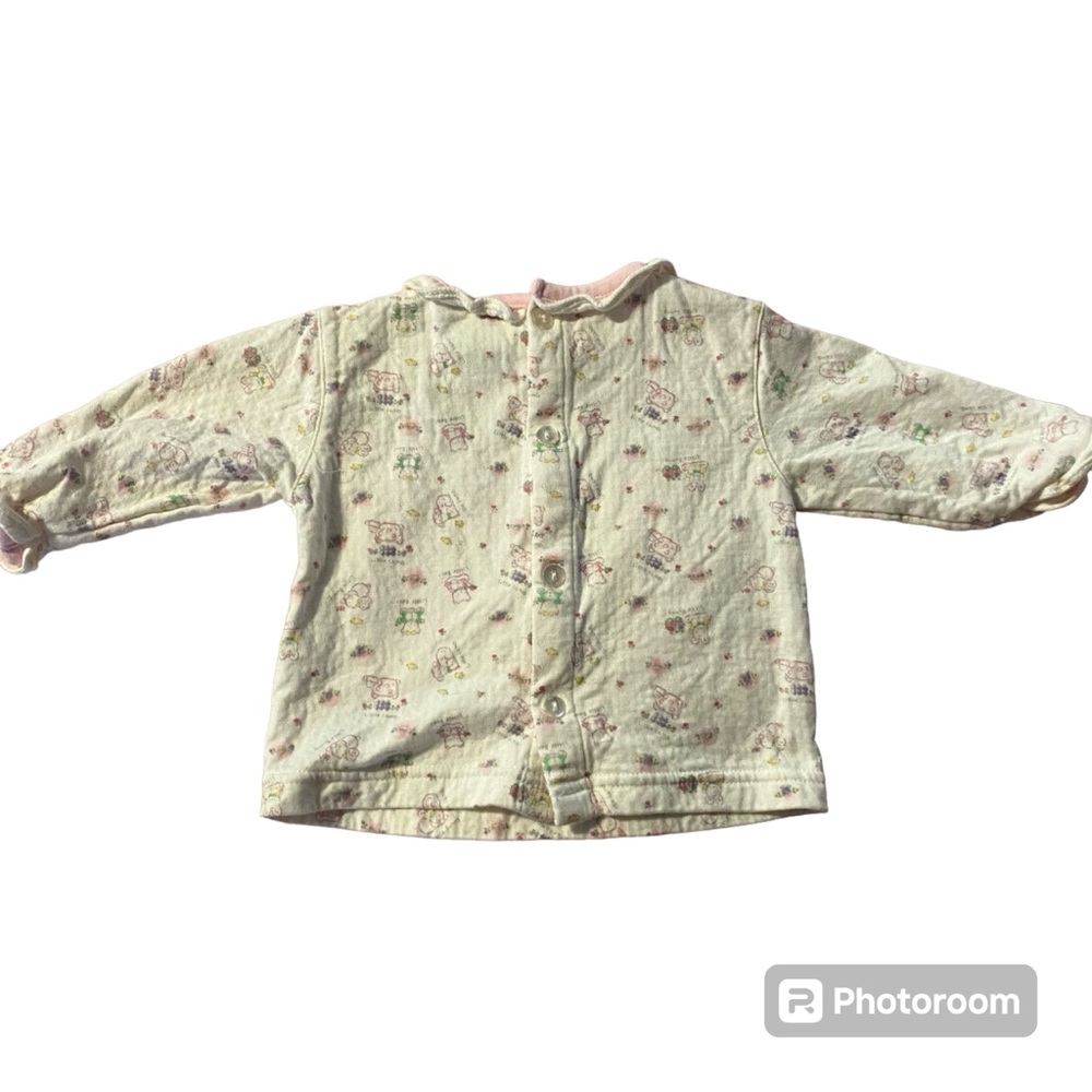 Kids Real Faith Baby Vintage Long Sleeve Top Ruffle Sleeves Bear Bunny Size 3-6M - Picture 2 of 6